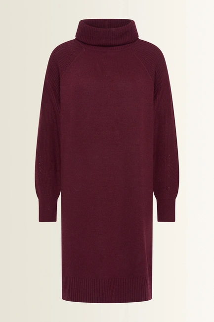 Wolblend jurk met colkraag