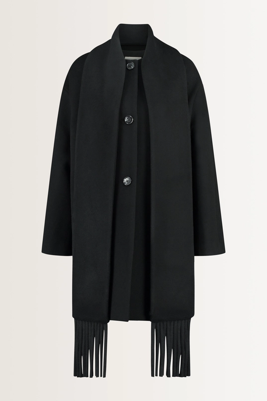 Wollen jas met shawl MAURA