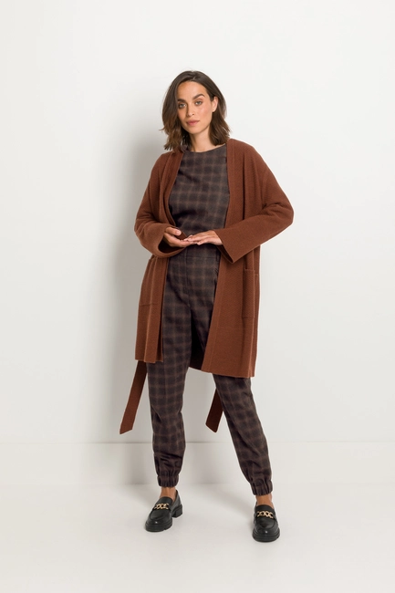 Wolmix vest shawlkraag