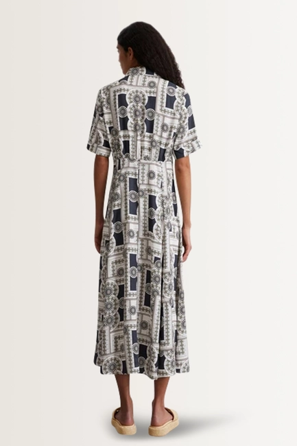 Woven dress, short sleeves, collar,