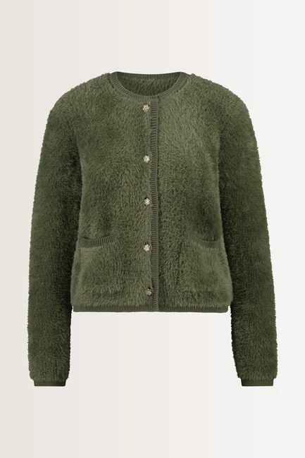 Zacht vest met sierknopen