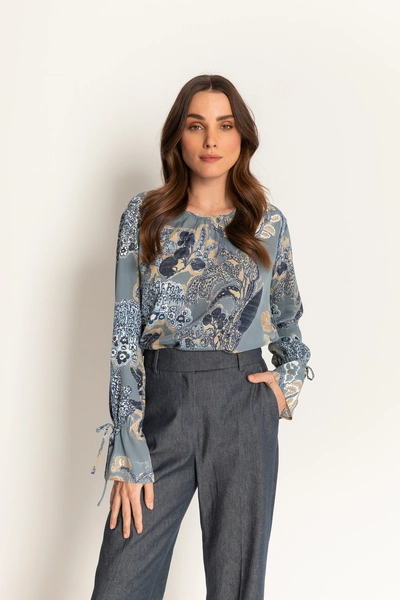 Zijdeblend printblouse