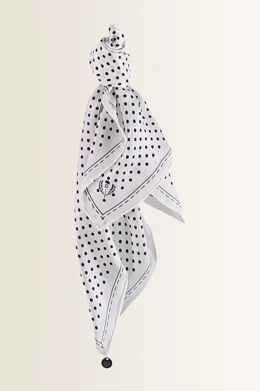 Zijden shawl met stippenprint Fraas