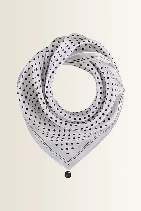 Zijden shawl met stippenprint Fraas