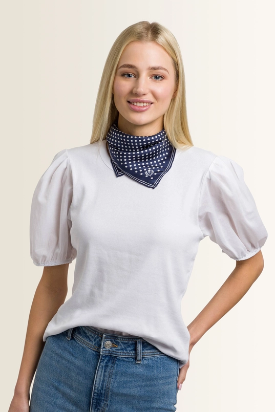 Zijden shawl met stippenprint Fraas