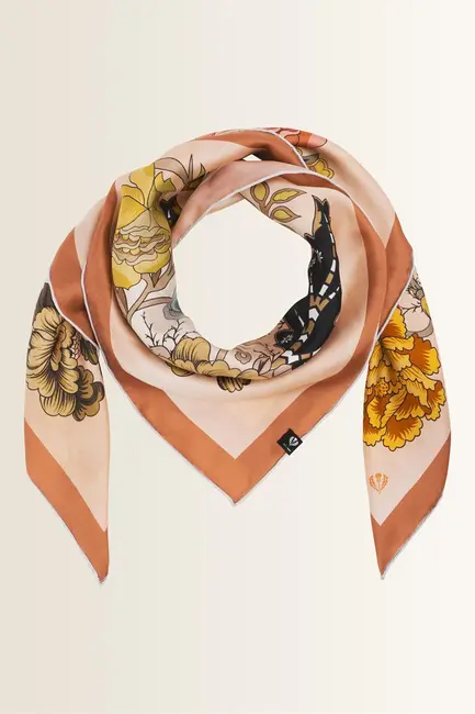 Zijden sjaal met bloemendessin FRAAS