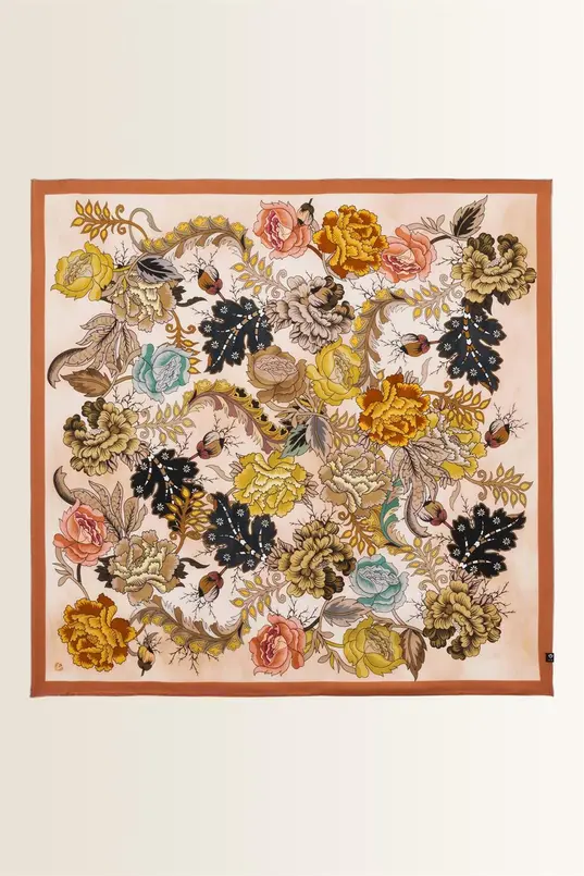 Zijden sjaal met bloemendessin FRAAS