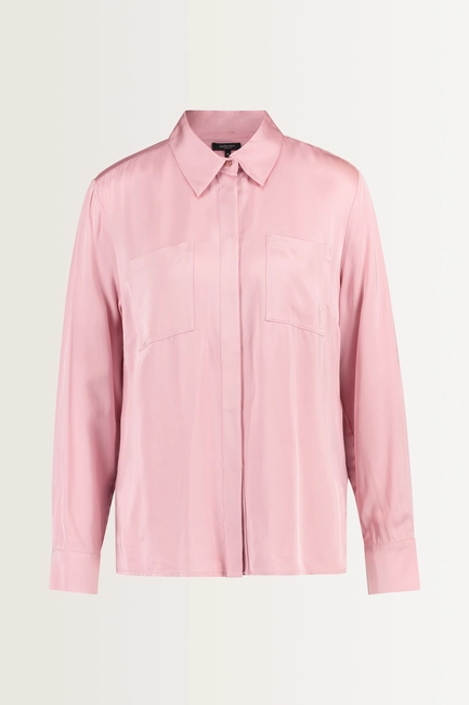 Zijdezachte blouse met borstzakken