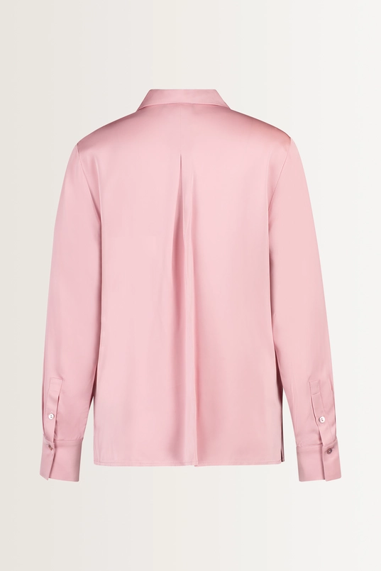 Zijdezachte blouse met borstzakken