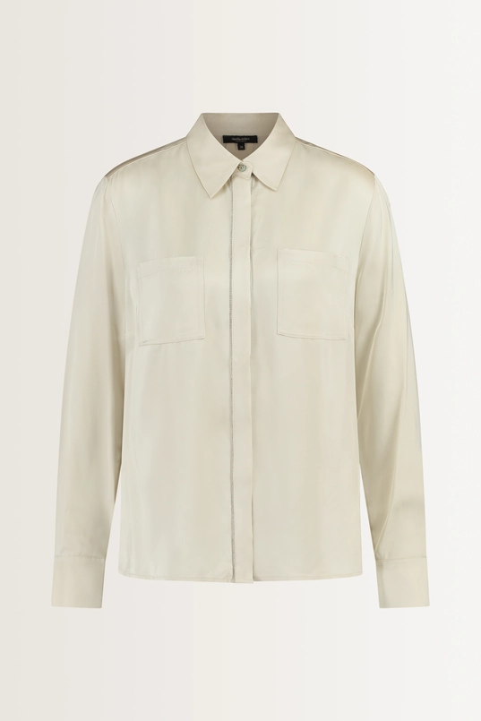 Zijdezachte blouse met kraalaccent